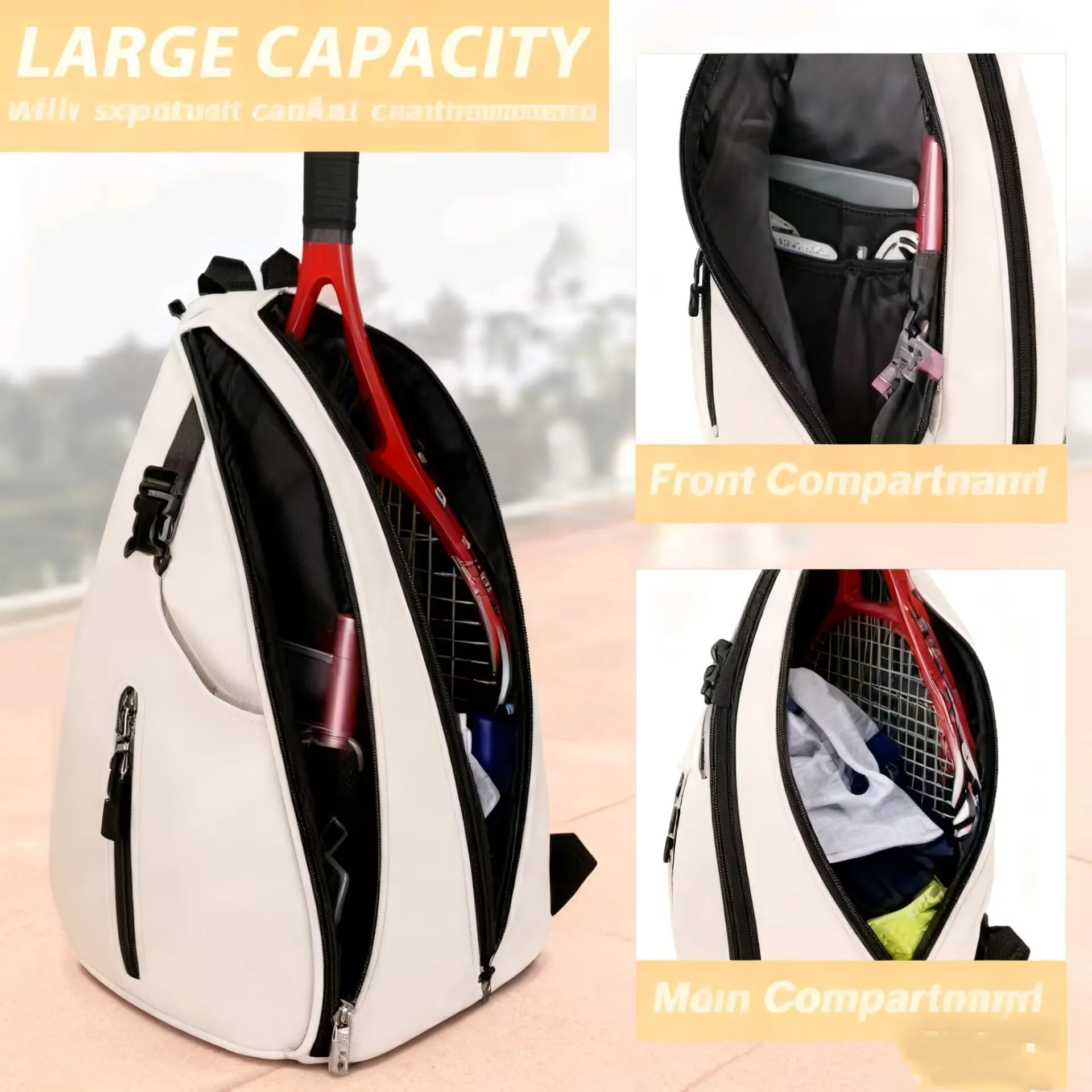 حقيبة رياضية خارجية عالية الجودة أكسفورد تنس الريشة مضرب كرة الريشة حقيبة الكتف حقيبة التنس اختيار الكرة مجداف حقيبة كروسبودي