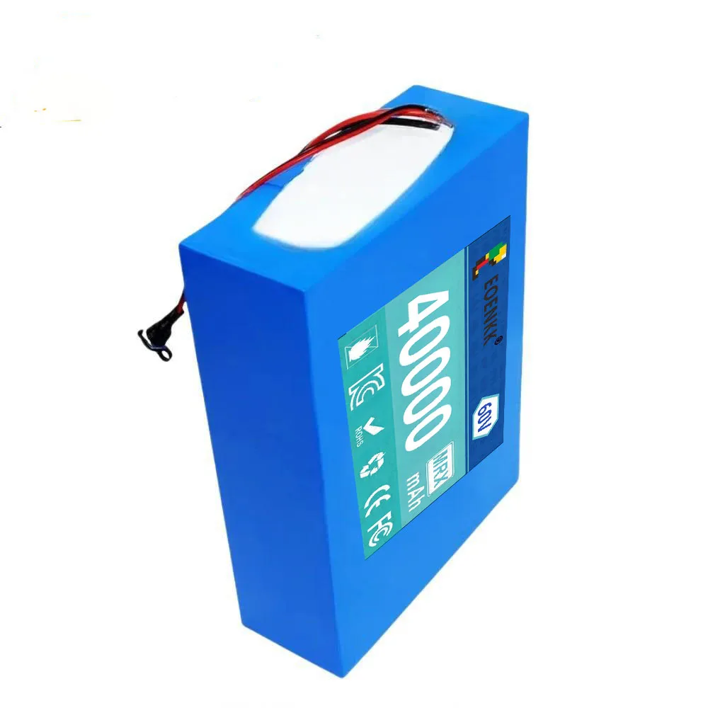 60V 40Ah 21700 16S6P Lithium Ion Battery Pack 2500W Power Tool Batteries Outdoor Backup Batteries With 40A BMS+67.2V charger