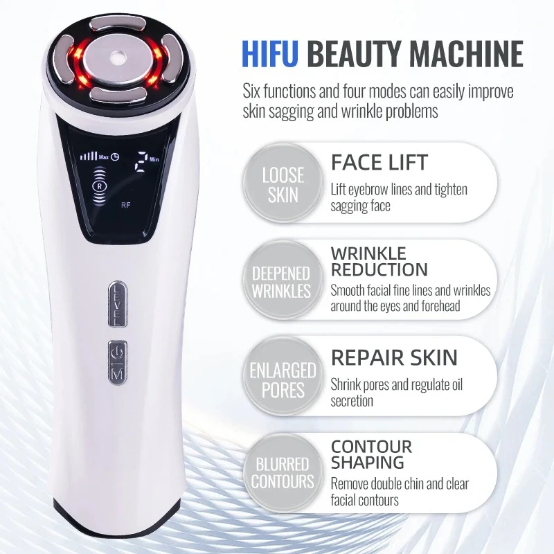 EMS Mini HIFU visage ultrasons levage beauté mètre Lifting du visage raffermissant rides masseur soins du visage outils de beauté soins de la peau
