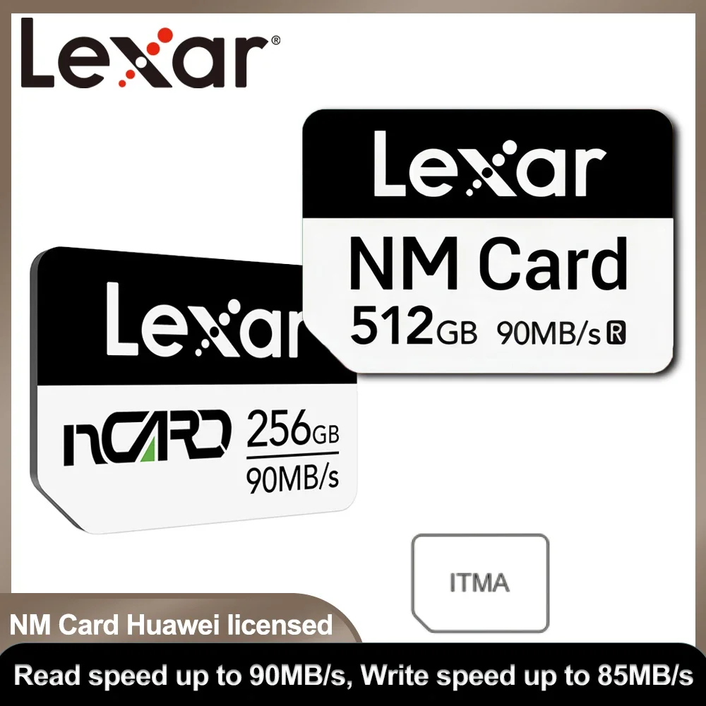 Нано-карта памяти Lexar NM, 128 ГБ, 256 ГБ, 512 ГБ, до 90 Мб/с, 4K