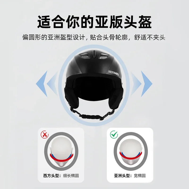 Snowboard helmet Men's Snow Helmets Ski Hat helmets Glasses One-piece Professional Protective Gear Full Helmet Equipment Set