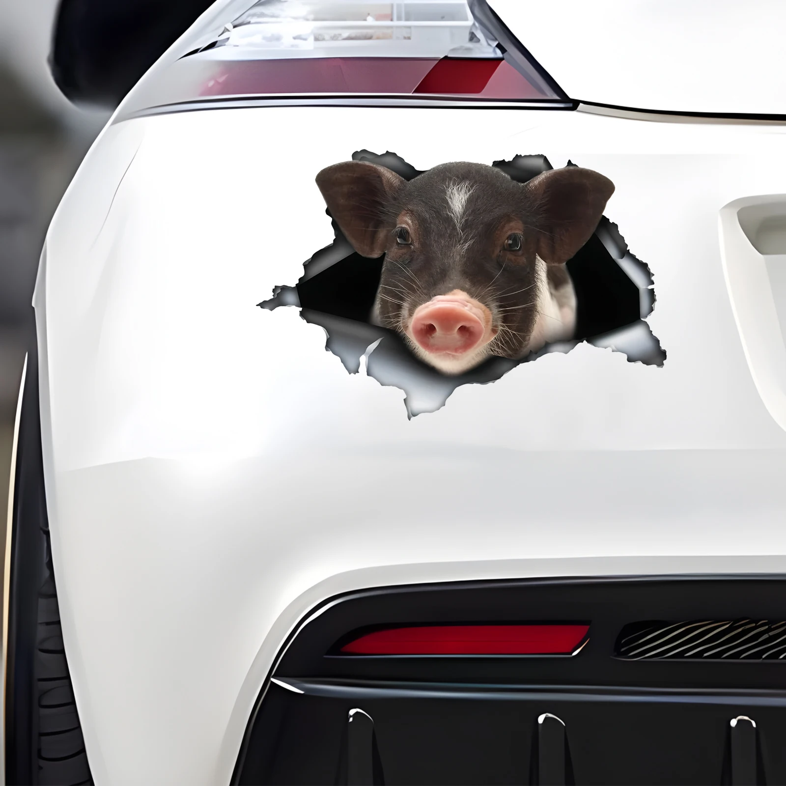 DK528# Mini pet pig 3D Sticker, Fun Waterproof Sticker for Cars, Trucks, Motorcycles, Walls, Windows, PVC Material