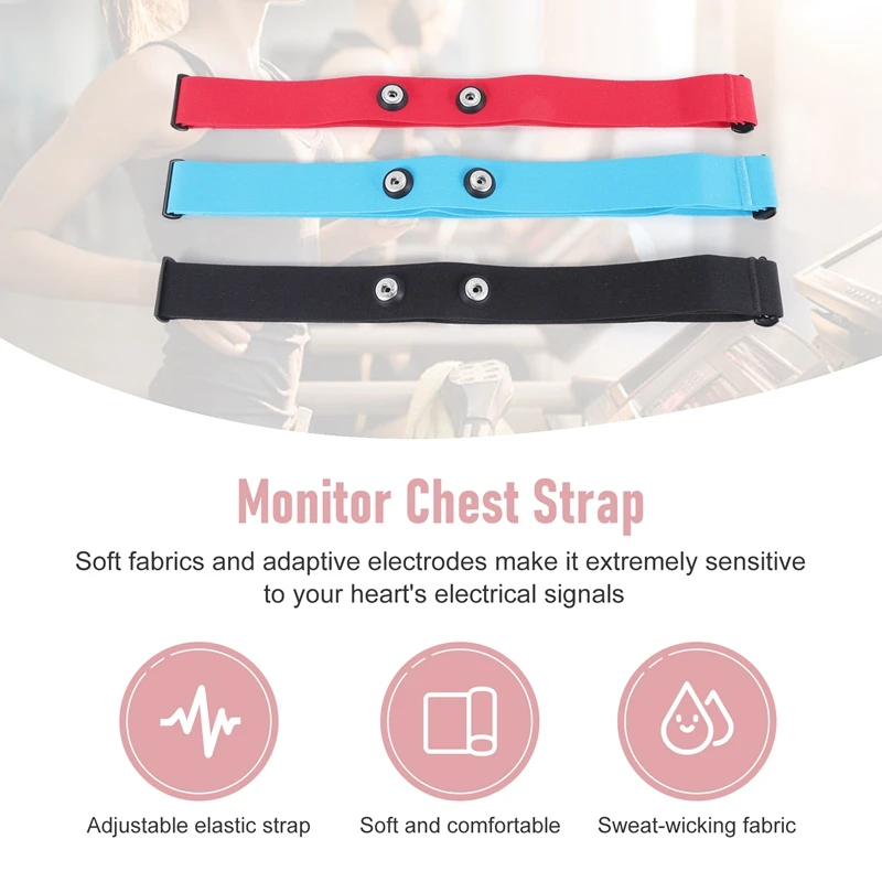 3Pcs for Magene Heart Rate Chest Strap Adjustable Elastic Strap for Polar Wahoo Garmin Sports Wireless Monitor Rate Belt