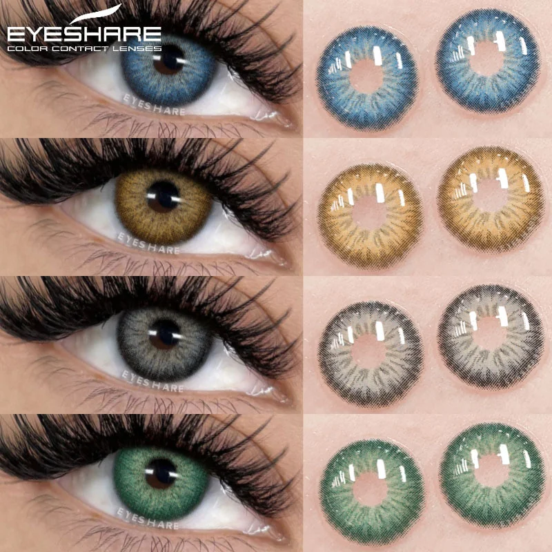 EYESHARE Color Contact Lenses for Eyes 2pcs Blue Eye Lenses Green Lenses Beautiful Pupil Yearly Makeup Cosmetic Eye Contact Lens