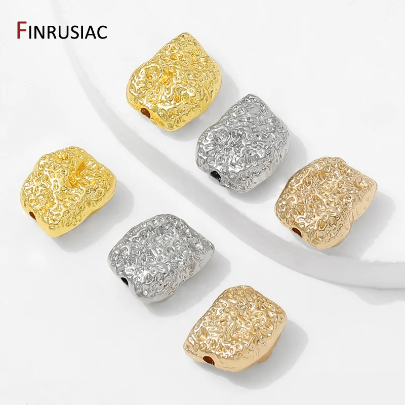 14K/18K Gold Plated Irregular Spacer Beads,Separator For Beads, Brass Beads For DIY Bracelets Jewelry Making Accessories