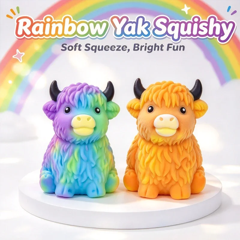 Scottish Highland Cow Slow Bounce Sensory Soft Toy Popular New Products Cheese Squeezing Stress‑Relieving Toy Stress Relief Gift