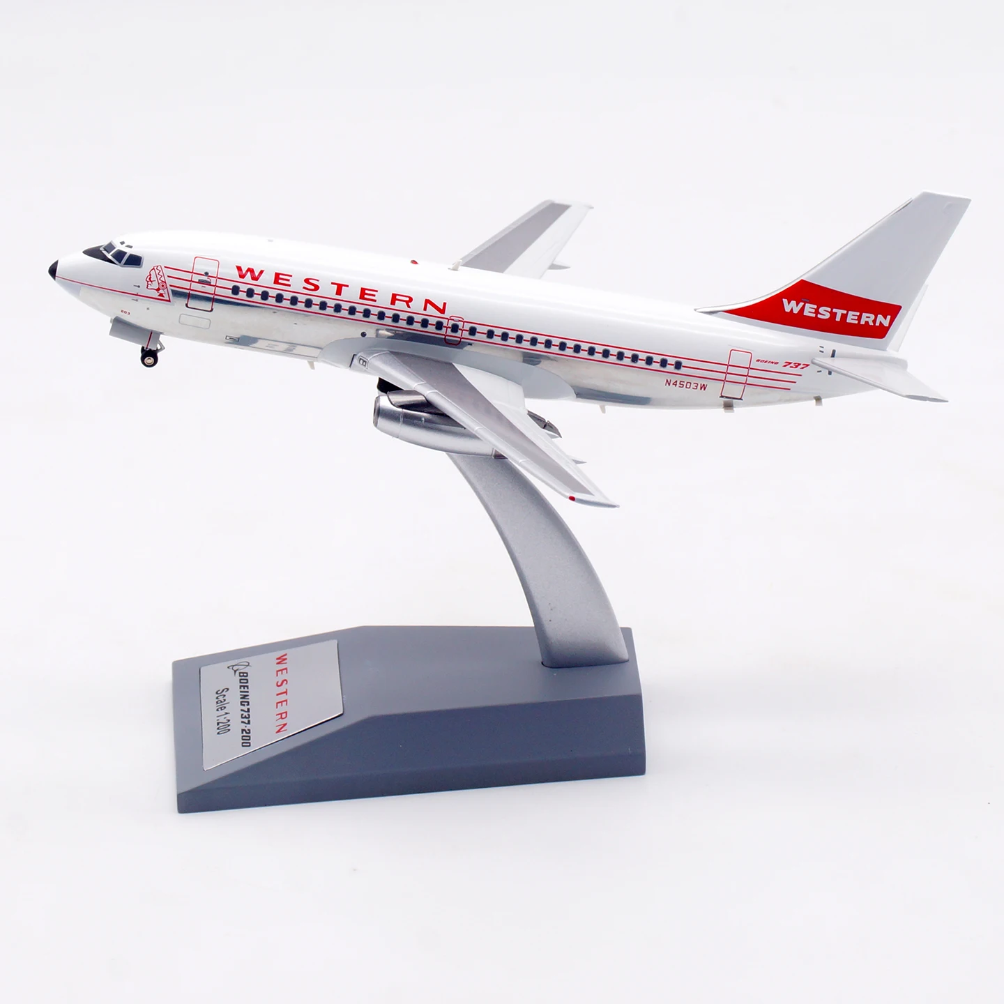 

IF732WA-625P Коллекционный самолет из сплава в подарок, INFLIGHT 1:200 Western Airlines Boeing B737-200, литая под давлением модель самолета N4503W