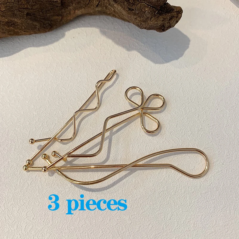 Headwear New Sweet Barrettes Geometric Women Wave Alloy Hairpin Flower Hair Clips Bobby Pin