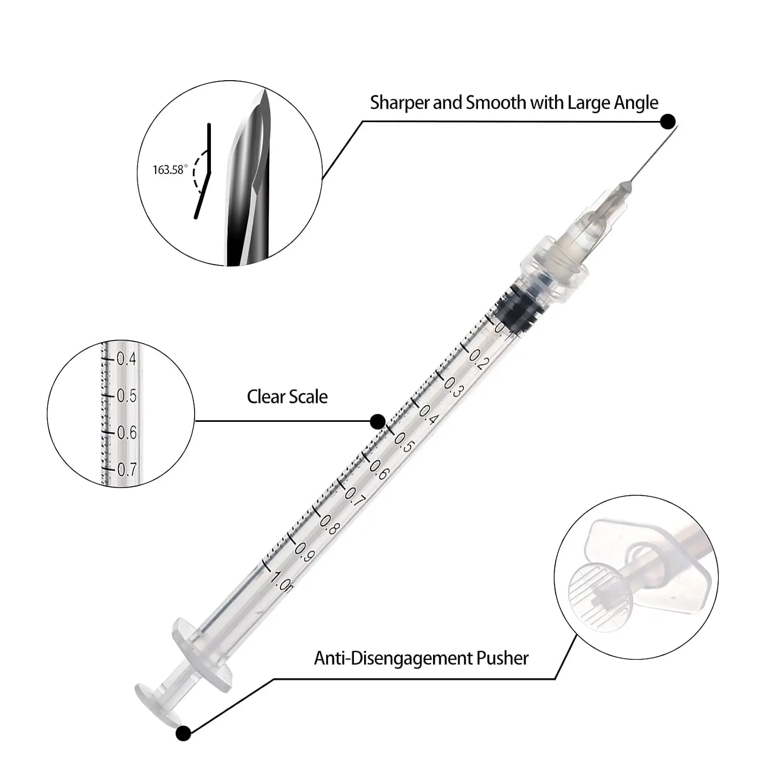 1ml Luer Lock Syringe 20/70/100 Pack Individually Sealed Precision Dispensing Tool Glue Oil Adhesive DIY Repair Electronics