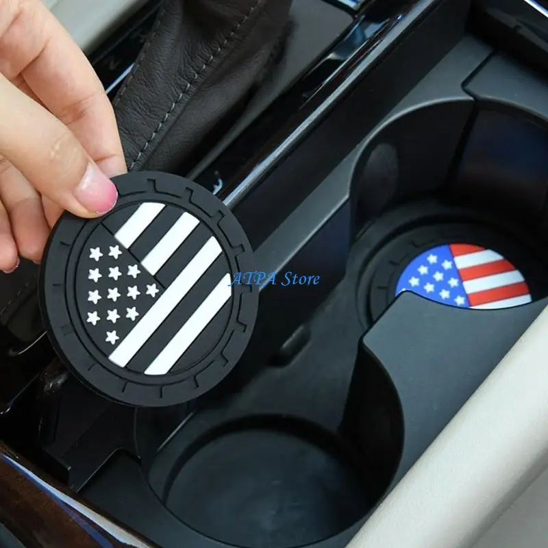 

U13C Vehicle Silicone Drink Mat for Car Interior Water Cup Holder Insert Coasters Pad