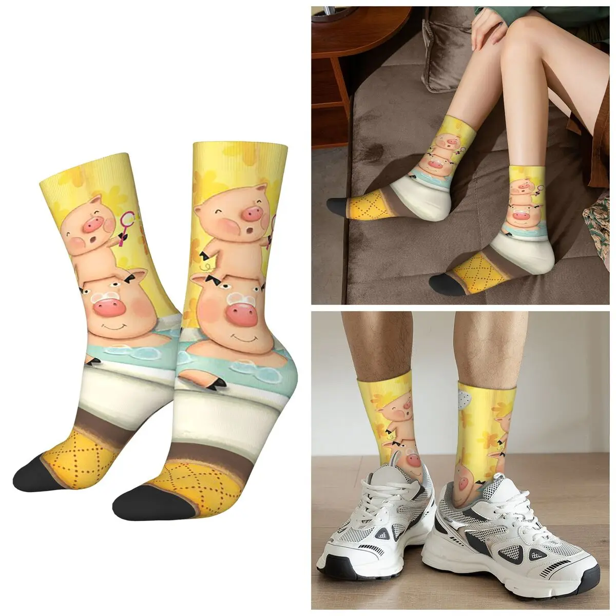 

Всесезонные милые носки с рисунком свиньи для ванны, носки в стиле Харадзюку, модные чулки для мужчин и женщин, подарки