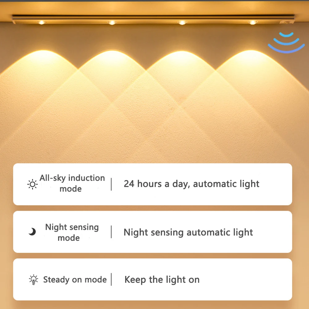 LED محس حركة لاسلكي رقيقة جدا ضوء الليل USB LED مبرد النبيذ ضوء لخزانة المطبخ خزانة غرفة النوم إضاءة داخلية