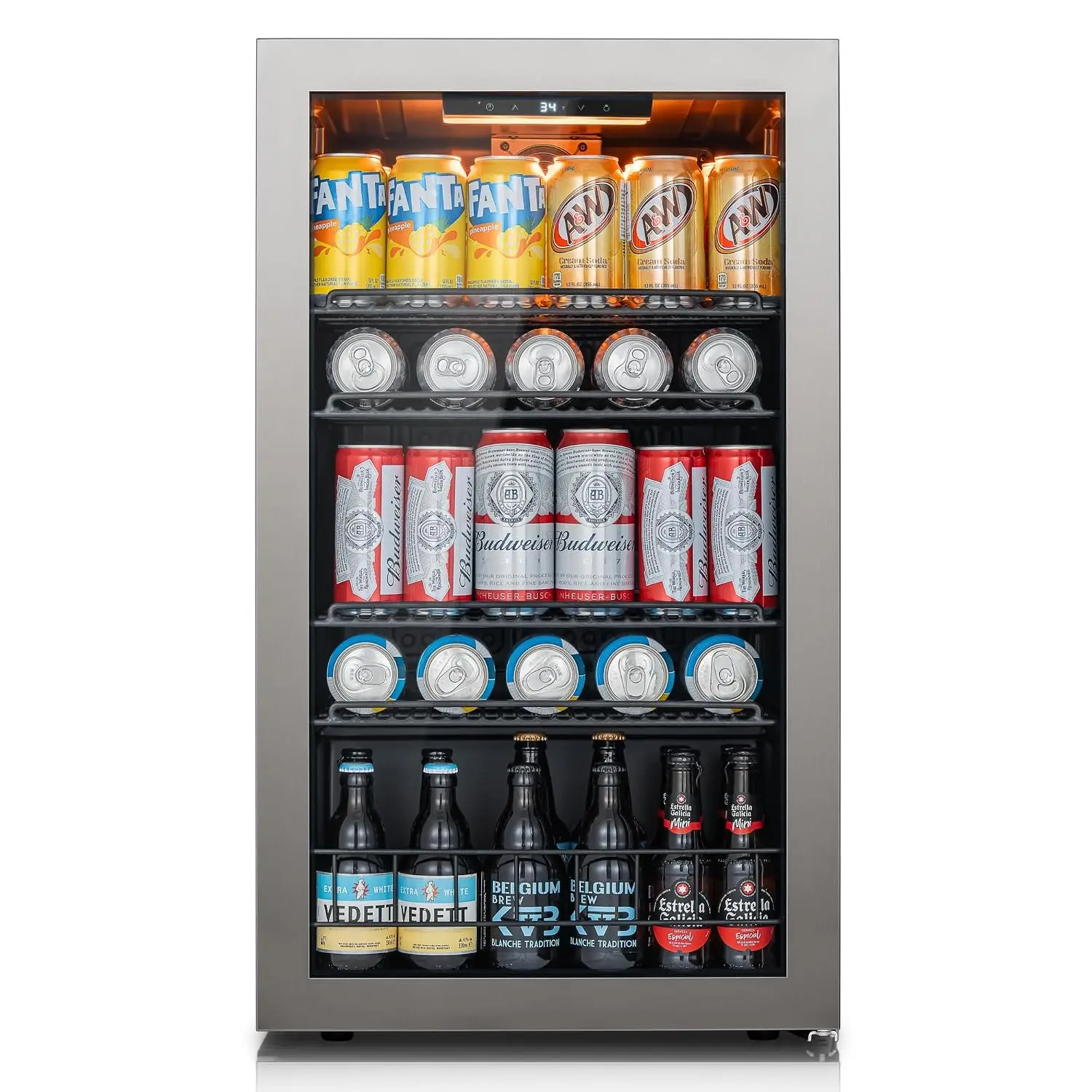 Mini Fridge Beverage Cooler 130 Cans Drink Beer Refrigerator, Customized