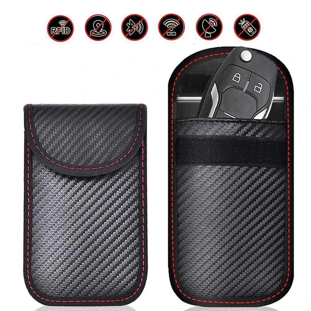 Car Rfid Signal Blocking Bag Cover Signal Blocker Case Faraday Cage Pouch For Keyless Car Keys Radiation Protection