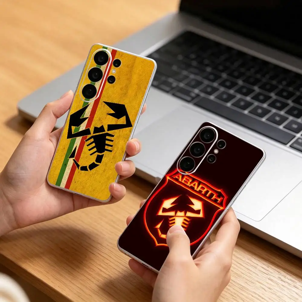 Hot Hatch ABARTH Italy Car Transparent phone Case For Samsung S25,24,21,22,21,20,10,S9Ultra,Plus,Fe,Lite