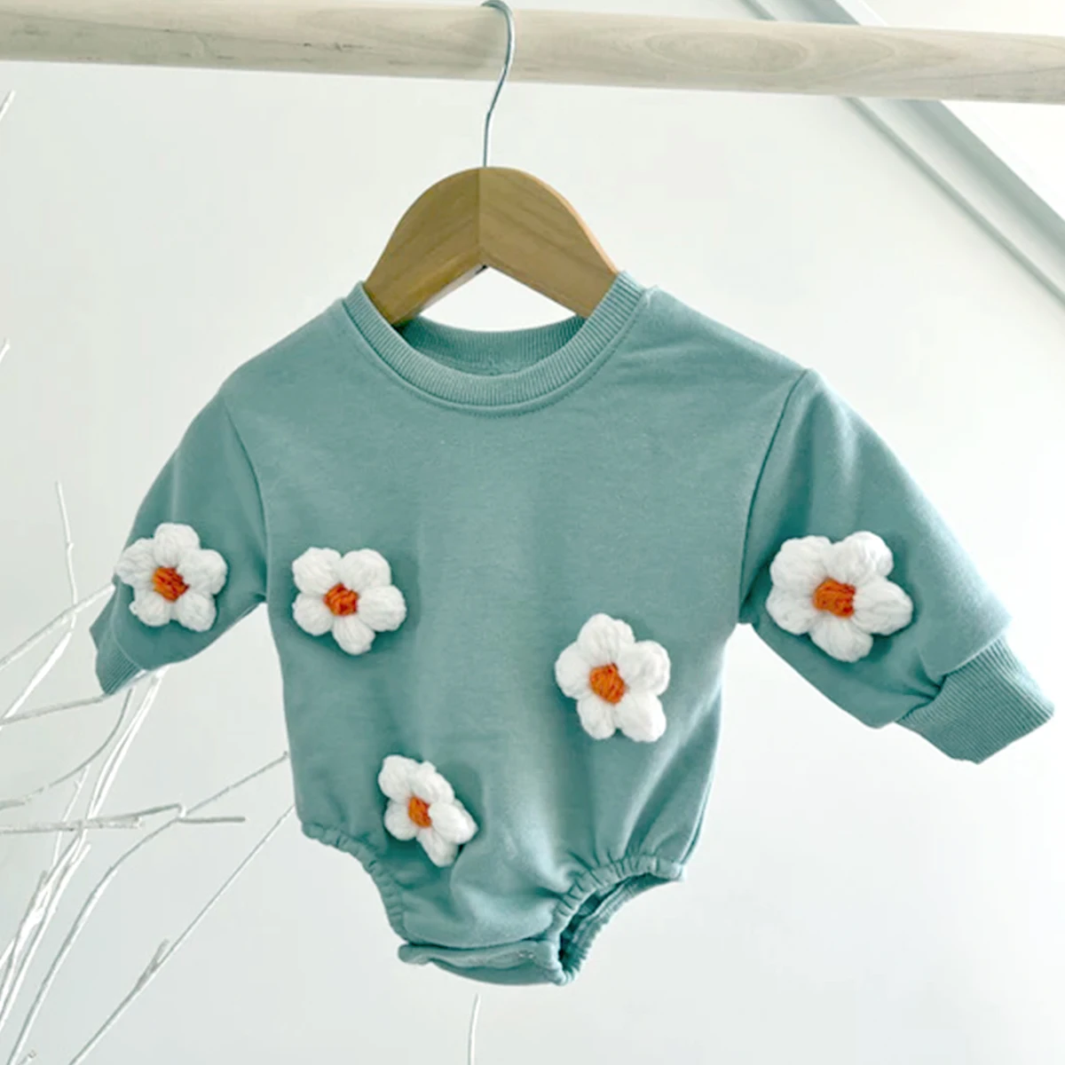 Spring Autumn Baby Clothes Cloud Sweatshirt Romper Baby Girl Boys Cotton Clothes Newborn for 0-3Y Baby Outerwear