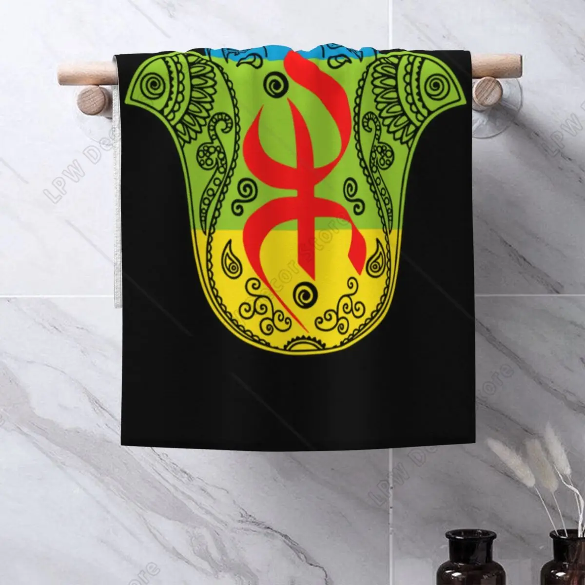Amazigh Flag Soft Linen Cotton Face Towel Quick Drying Berber Amazir Imazighen Sports Towels