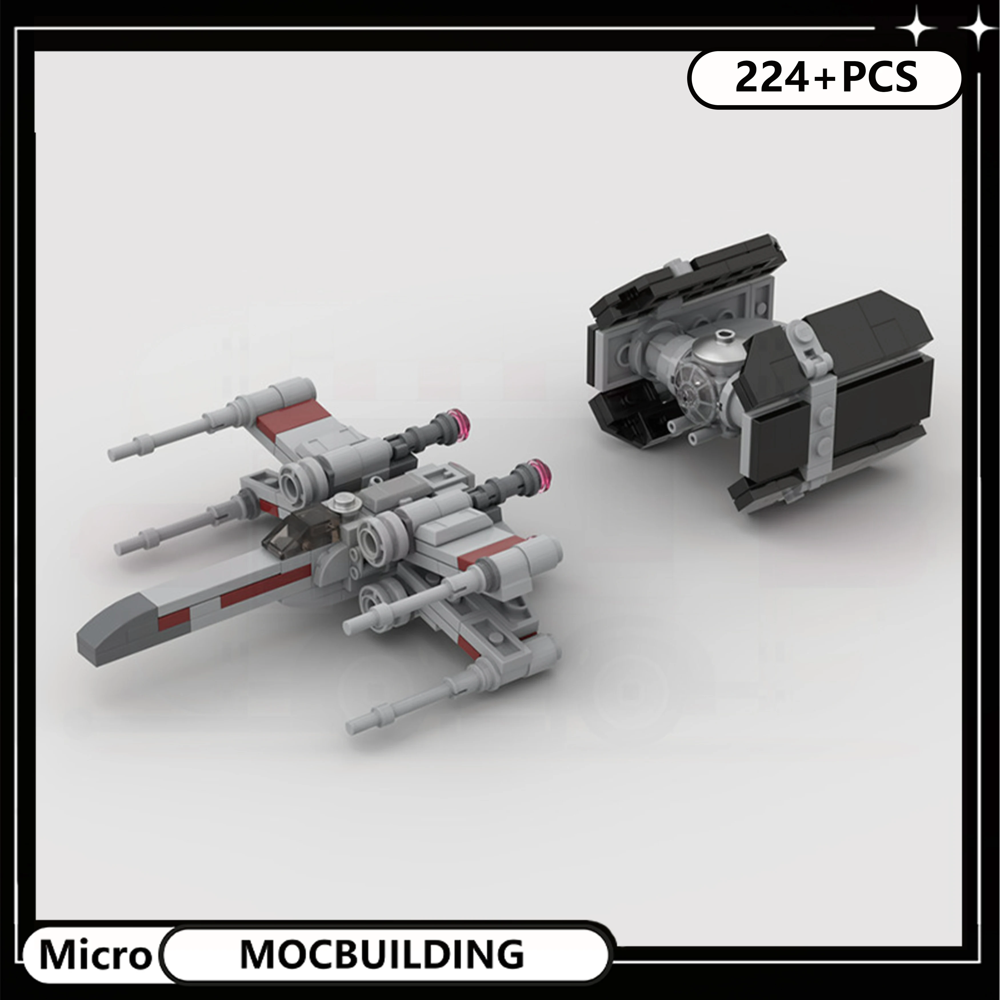 DIY MOC Micro Starship Model Kit, Creative Sci-Fi Spaceship Mini Building Blocks, Collection Display DIY Assembly Toy Xmas Gifts