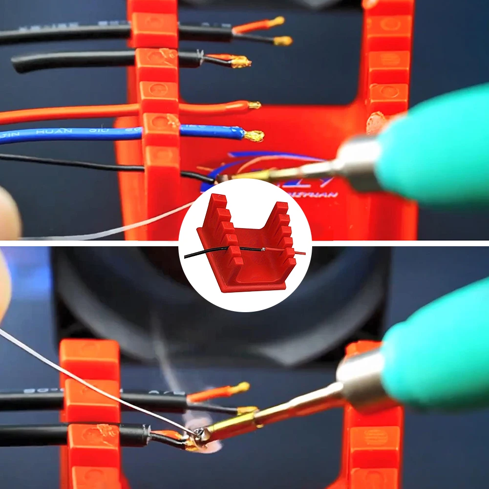 Meja Las magnetik penjepit tetap kabel plastik perlengkapan koneksi kawat las terisolasi untuk 30AWG hingga 12AWG