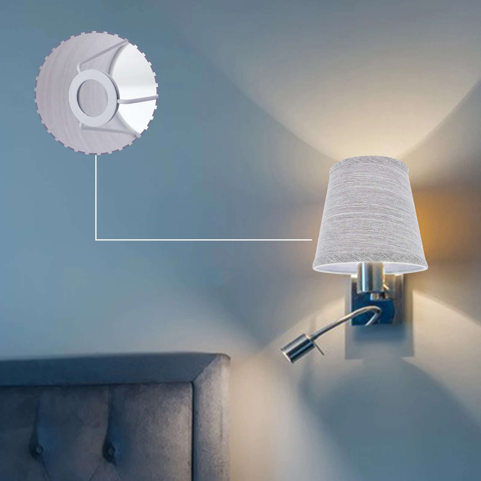 

1Pcs Cloth Lampshade Modern Design Fabric Cover Replacement for Floor Lamp Pendant Light Wall Shade Fabric Lampshade