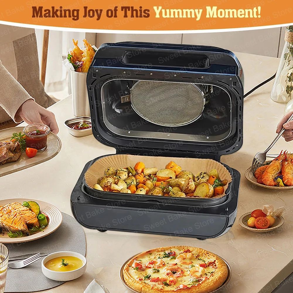 بطانات ورق زبدة كبيرة للمقلاة الهوائية للاستعمال مرة واحدة لشواية نينجا فودي ماكس الصحة وAG551EU/AG651UK، ملحقات مقلاة الهواء