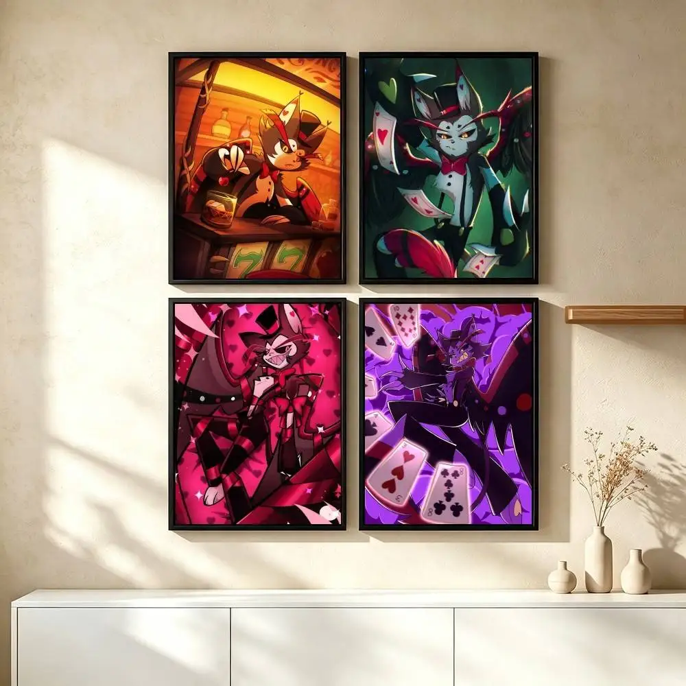 H-Husk Hazbin Hotel Poster Waterproof Wall Art Sticker For Bar Living Room Vintage Decor High Quality Print Gift