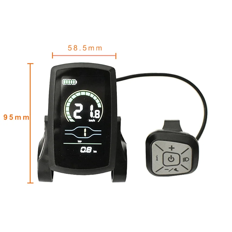 Ebike 36V48V YL80C LCD Meter Intelligent Control Panel Display for Ebike Controller Waterproof Plug Connector F