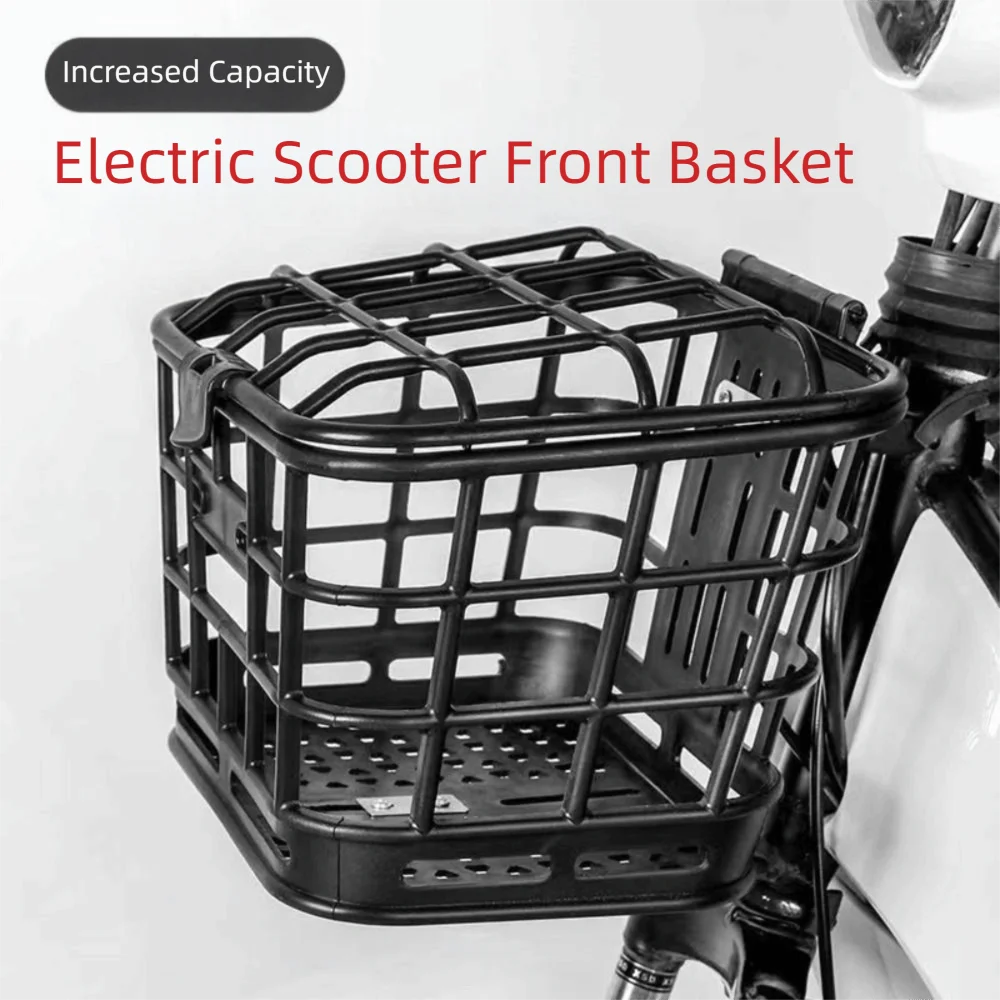 Black Bike Front Basket Plastic Detachable Bicycle Storage Basket Hollow With Lid Bike Front Carrier Bag Cycling Accessories