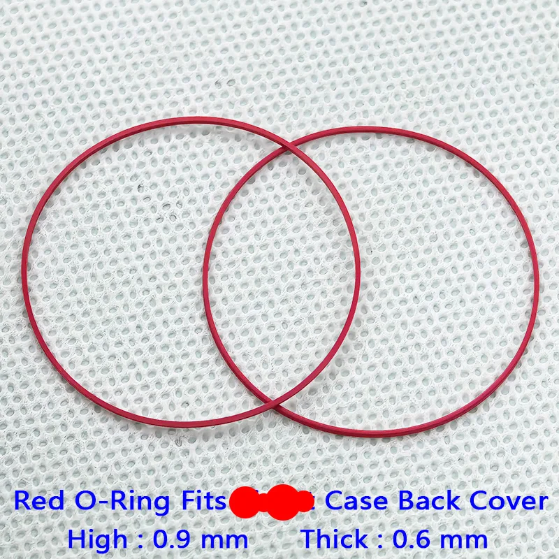 2/5 PCS Red Gasket O-Ring Dia 25-40MM Waterproof Gasket Fit For Men Watch Case Back Cover T035 Couturier 1853 Case Ring Parts image 3