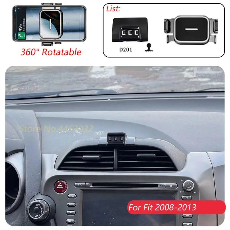 

Car Phone Holder Base For Honda Fit JAZZ 2008-2013 Air Outlet Rotatable Stand Mounts One-handed operation Bracket Accessories