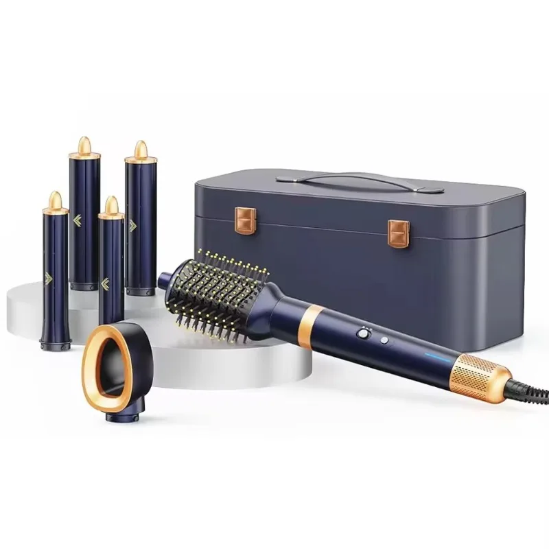 Hair Dryer Styler Hot Air Brush Hair Styling Tools 7 in 1 Curling Iron Straightener Comb Multifunctional Hairdryer
