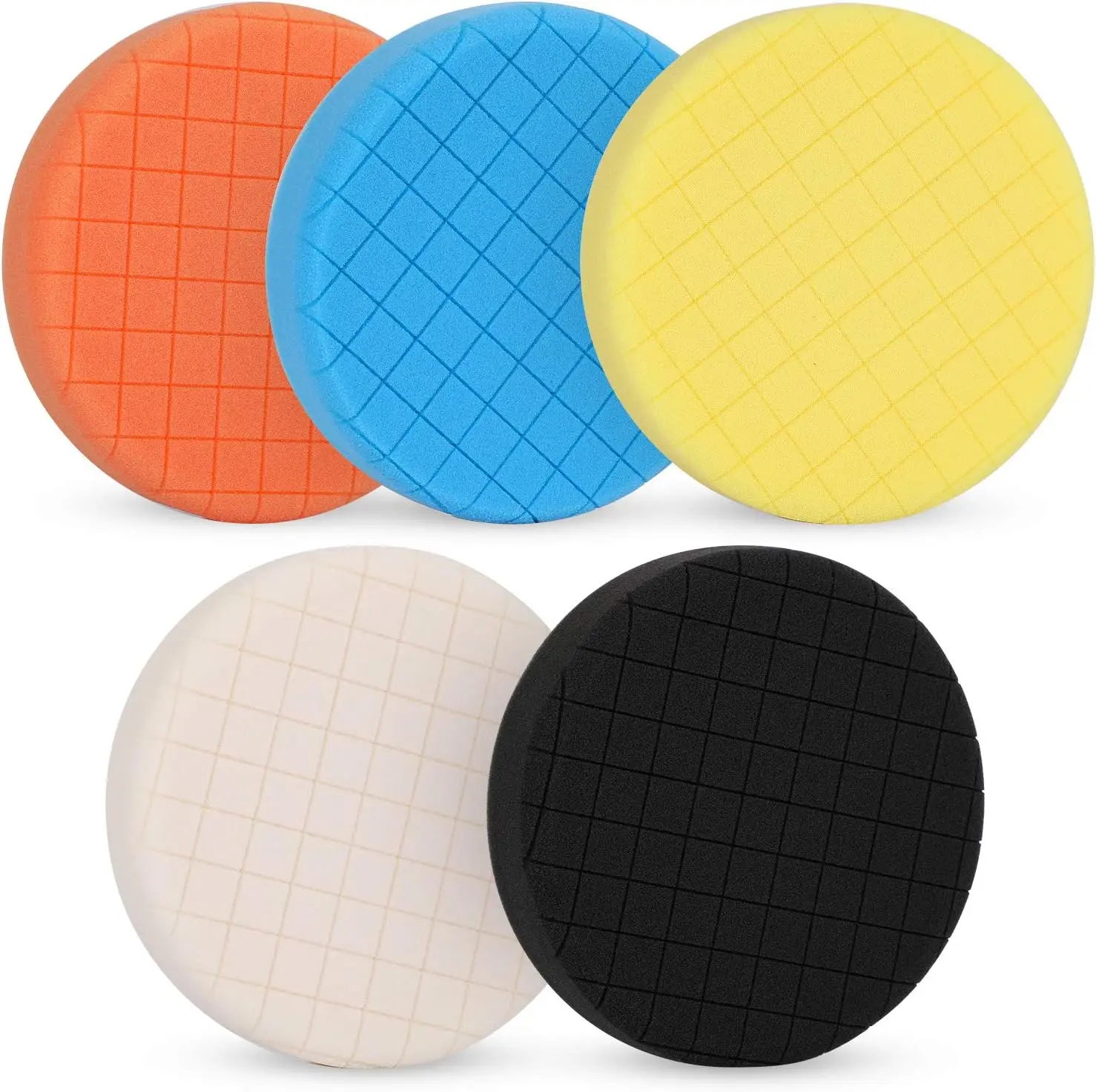 

6 Inch Buffing Polishing Pads 5Pcs for 6 Inch Backing Plate, Compound Buffing Sponge Pads for Car Buffer Compounding, Polishing