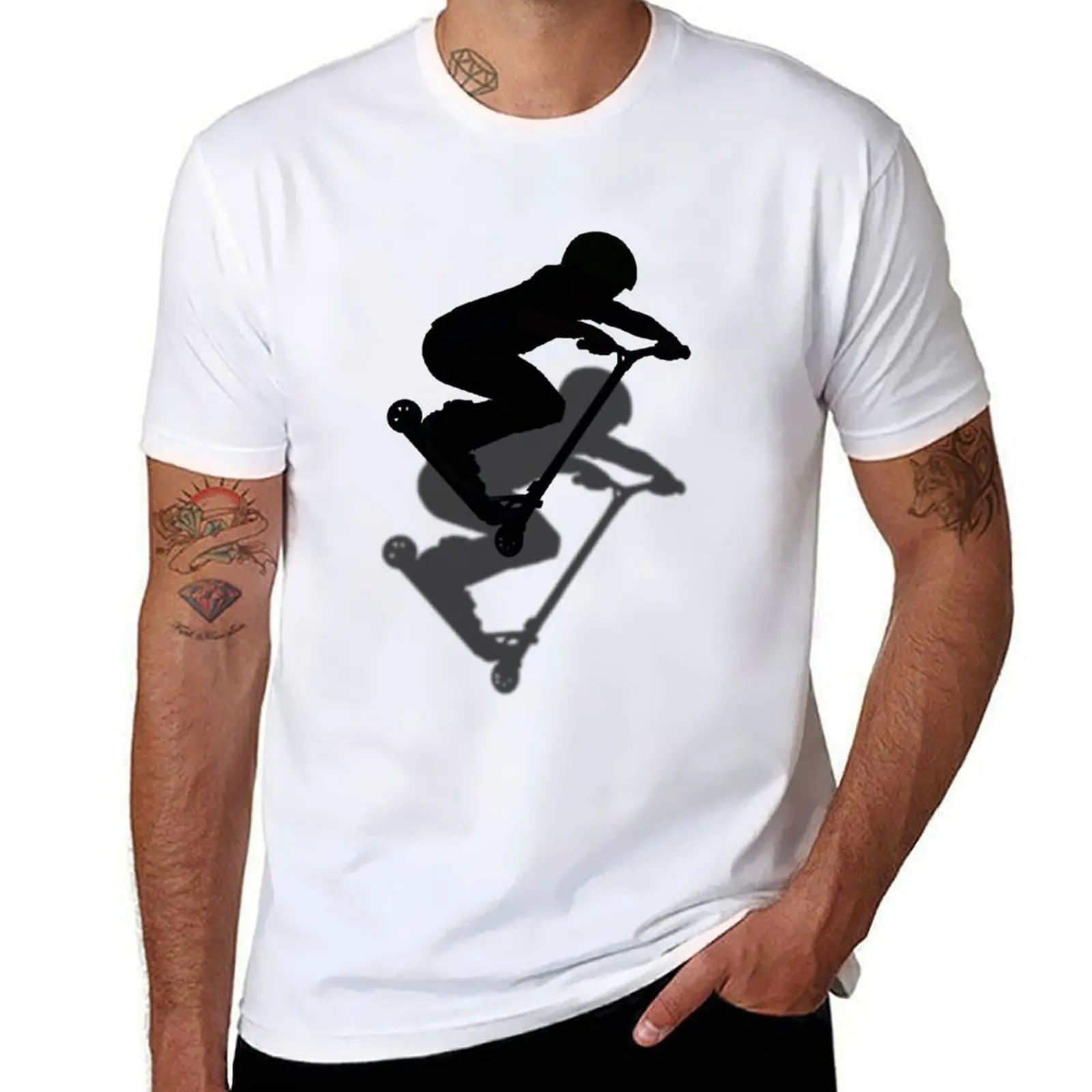 

Мальчик-самокат - Stunt Scooter Rider # 5. Мужская футболка. Дизайнерские мужские футболки. Хлопковая футболка.