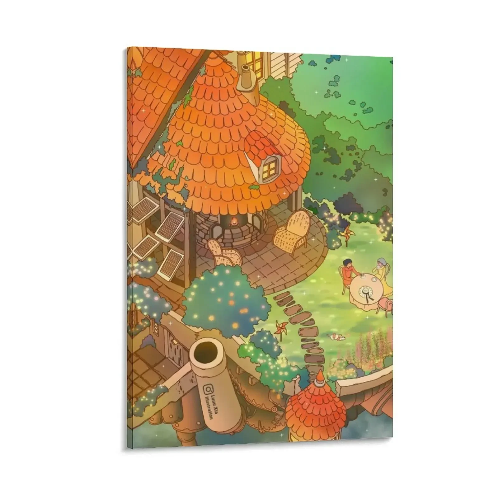 

Picnic Above Clouds Canvas Painting poster Decoration for bedroom Paintings on the wall