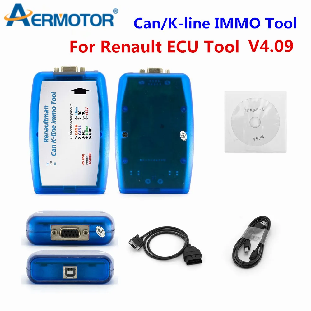 Top Sale for Renault Can K-line Immo Tool V4.09 Support For Renault Read Write EEPROM CAN/K-line ECU Device OBD2 Auto Programmer