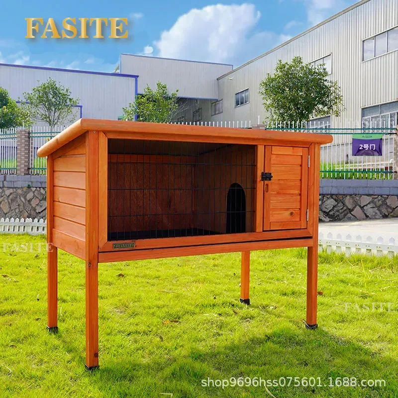 For Rabbit Cat Pigeon Outdoor Wooden Cage House Nest Single Layer Pet Kennel Weatherproof Durable Garden Backyard Shelter