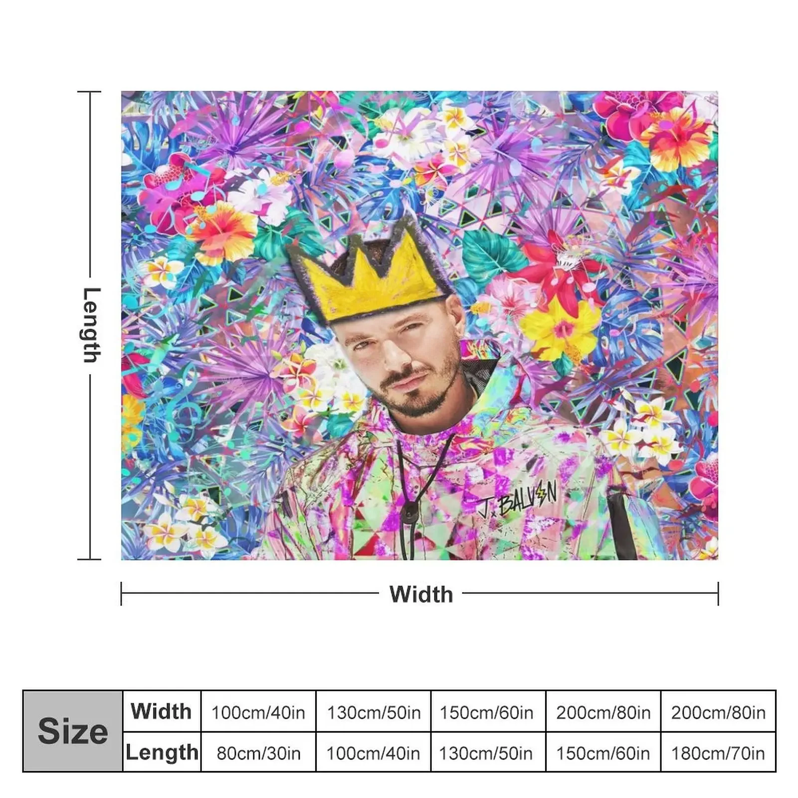 J Balvin Portrait artwork Throw Blanket christmas gifts Sleeping Bag Shaggy Furrys Blankets