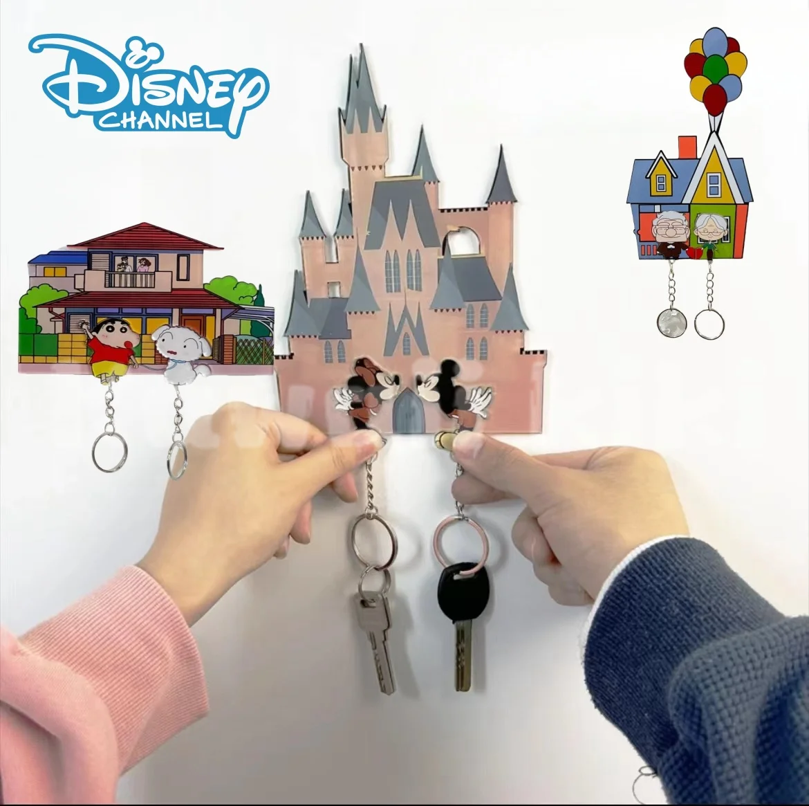 

Disney Mickey Mouse Keychain Holder Cartoon Acrylic Refrigerator Entry Door Decoration Key Pendant Key Loss Prevention Hanger