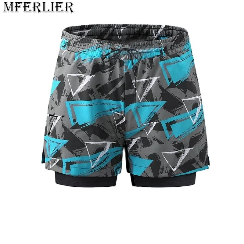 summer men board shorts sports beach shorts camouflage plus size striped quick dry swimming trunks shorts letter comfort elastic