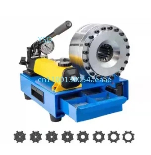 

Manual hydraulic pipe crimping machine, portable for home and vehicle use, for high-pressure oil pipes and hoses.