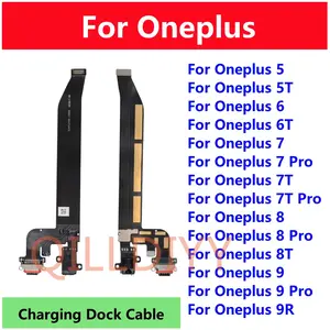 Bilashmart USB Charging Port Board Charger Flex Cable Connector Dock Plug Oneplus 5 A5000 5T A5010 6 6T 7 7T 8 8T 9 Pro 9R Replacement