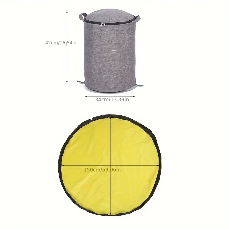 Multifunctional Toy Storage Bag for Building Blocks & Dolls - Quick-Detach Play Mat & Storage Bucket, Travel-Friendly Kids Organ