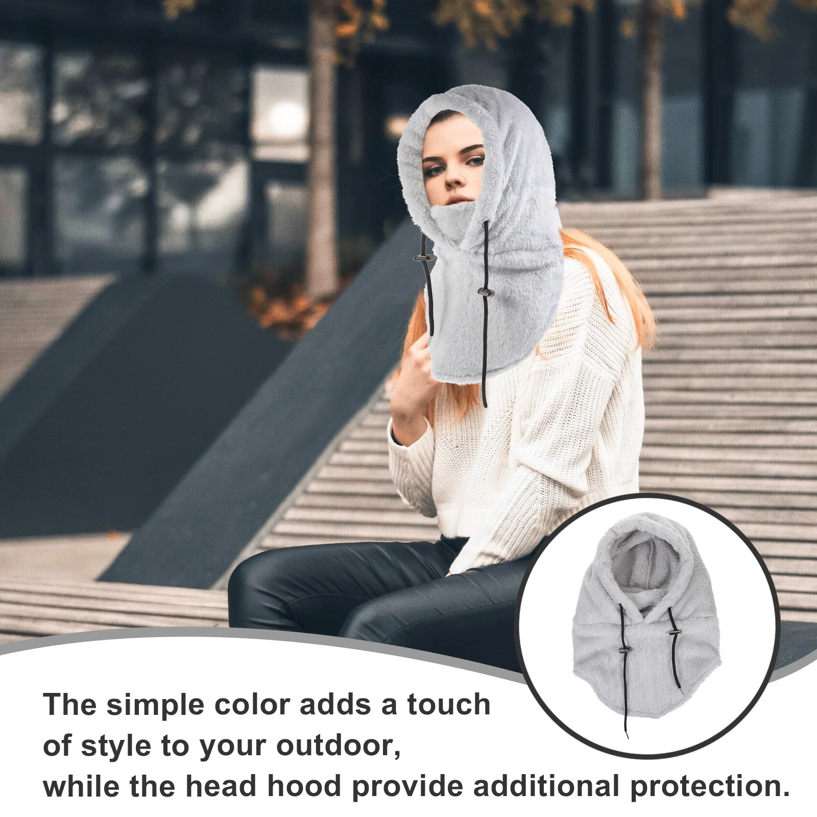 

Outdoor Riding Mask Windproof Hood Warm Face Cover Hat Cap Motorcycle Neck Warmer Scarves Grey