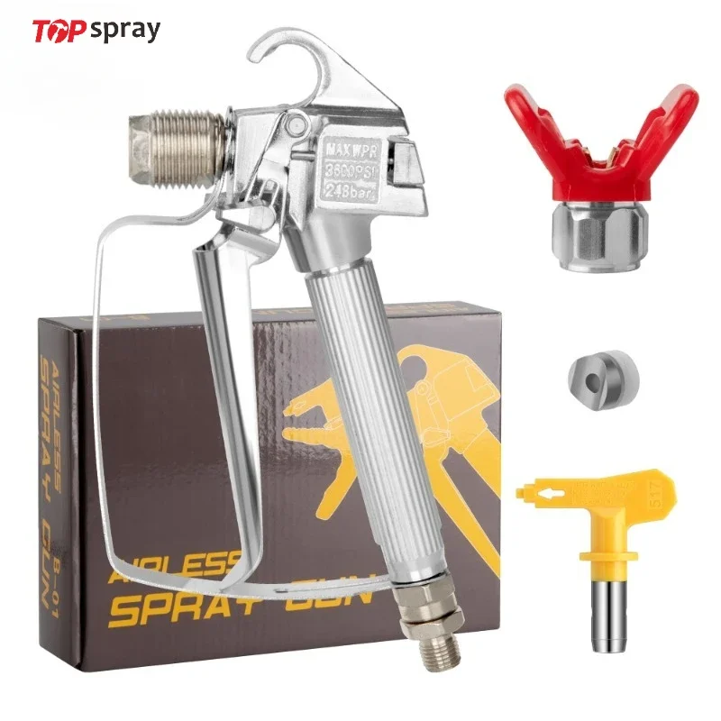 

3600PSI Airless Paint Spray Gun High Pressure with 517 Tip & Nozzle Guard for TITAN Wanger Pump Sprayer and Spraying Machine