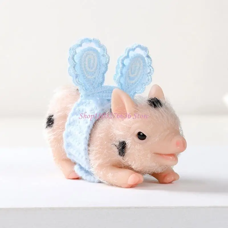 

R6FD Handmade Realistic Pig Figure Toy Animal Figure Dolls Squeeze Piggy for Stress Relief Animal Figurine Kids Cognitive Toy