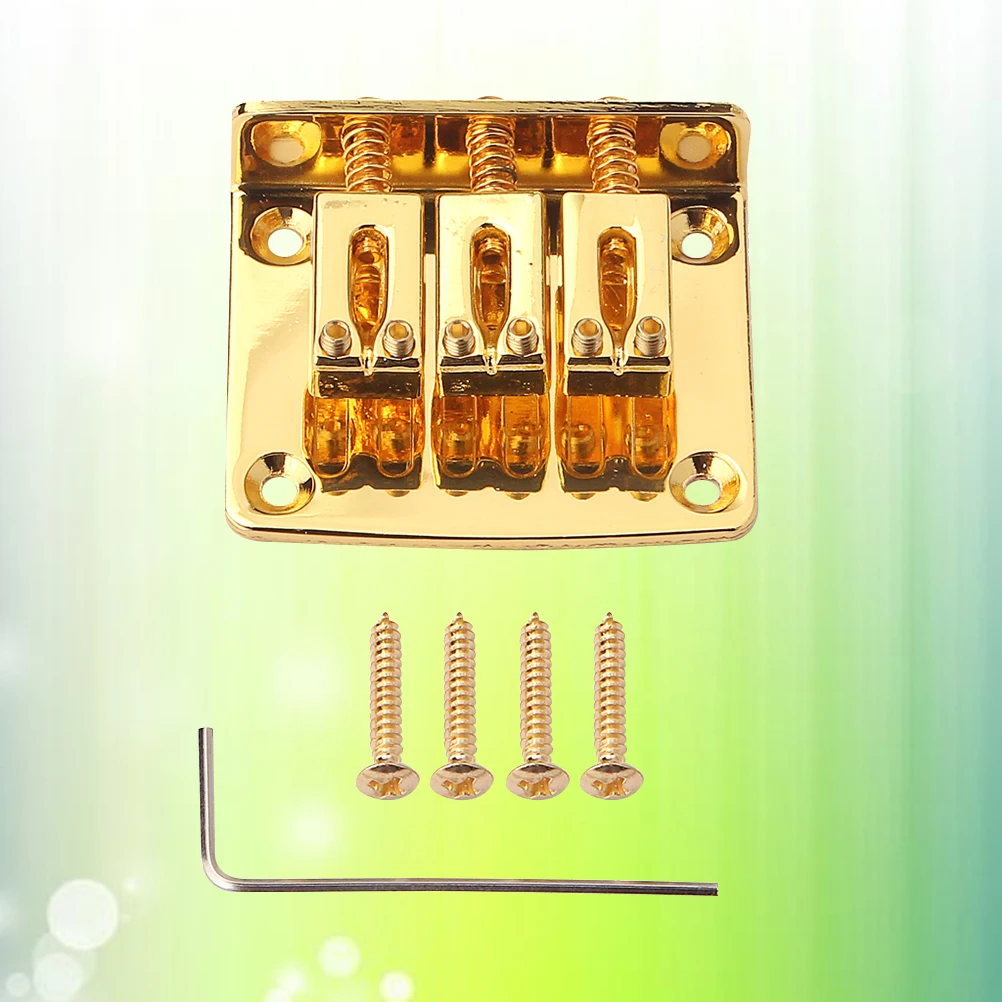 

Bass Bridge Guitar Bridge Vintage Style Bridge Guitar Bridge with 4 Screws 3 String Guitar Bridge