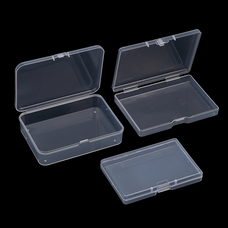 2PCS Desk Organizer Box INS Transparent Rectangular Photocard Storage Box Photo Small Card Organizer Storage Case