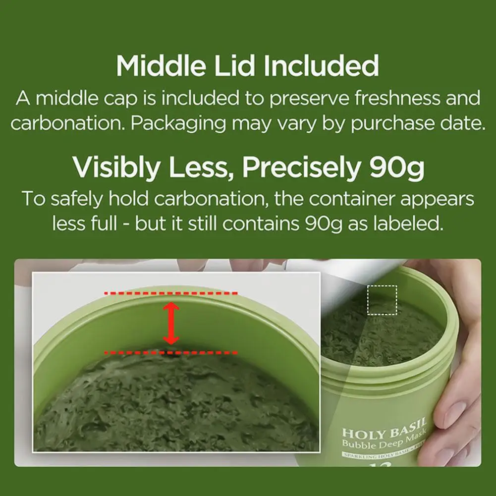 Korean Basil Bubble Cleansing Mask Reduce Blackheads Purify Skin Oil Control Gentle Exfoliate Remove Pores Dirt Facial Cleansing