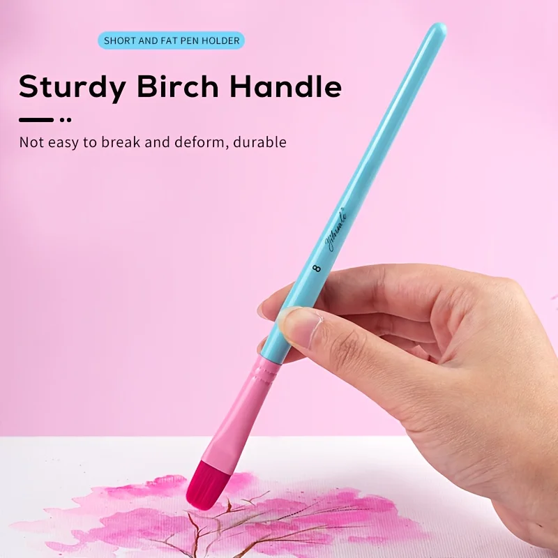 مجموعة فرشاة ألوان مائية من النايلون، مجموعة فرشاة قضيب أزرق، لوحة زيتية للتعلم، لوحة أكريليك، ألوان مائية، مجموعة فرشاة فنية للرسم الصخري