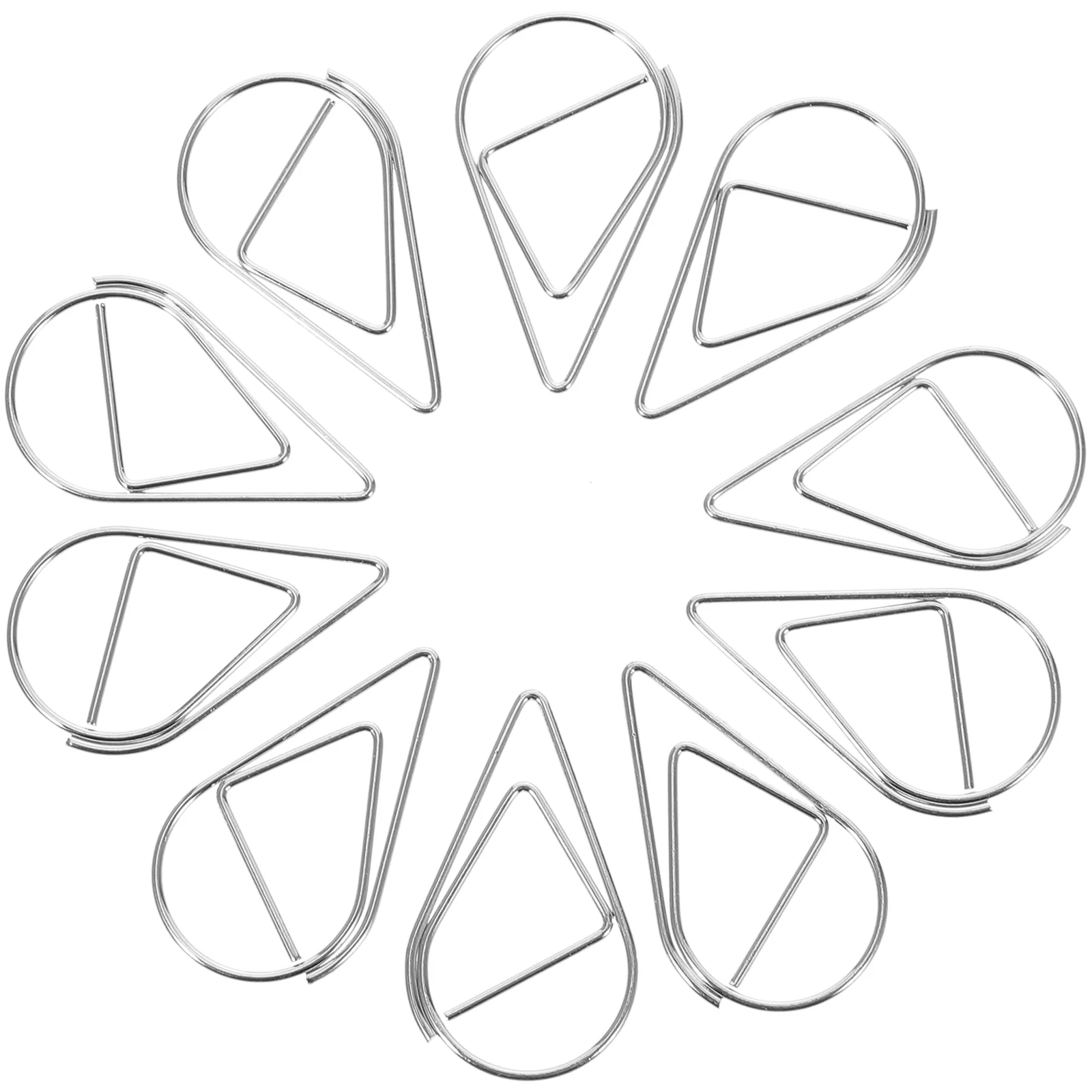 10 Pcs Teardrop Paper Clips Novelty Office Decor Paperclips Hand Account Steel Wire Desk Accessory